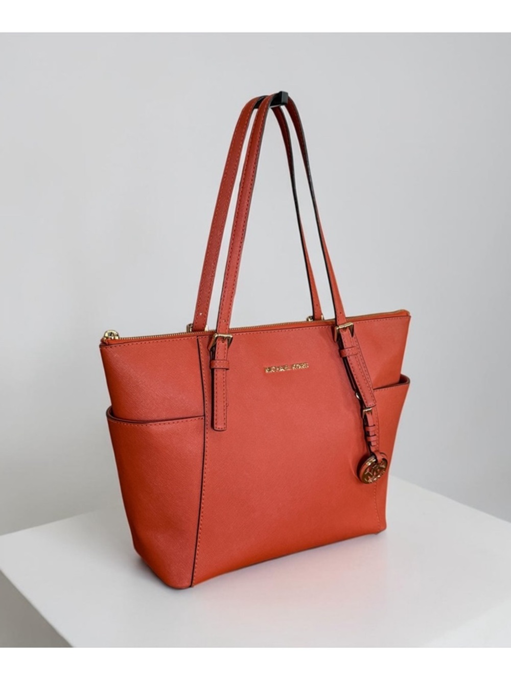 Authentic Michael Kors Burnt Orange Saffiano Leather Tote Bag! - Picture 3 of 16